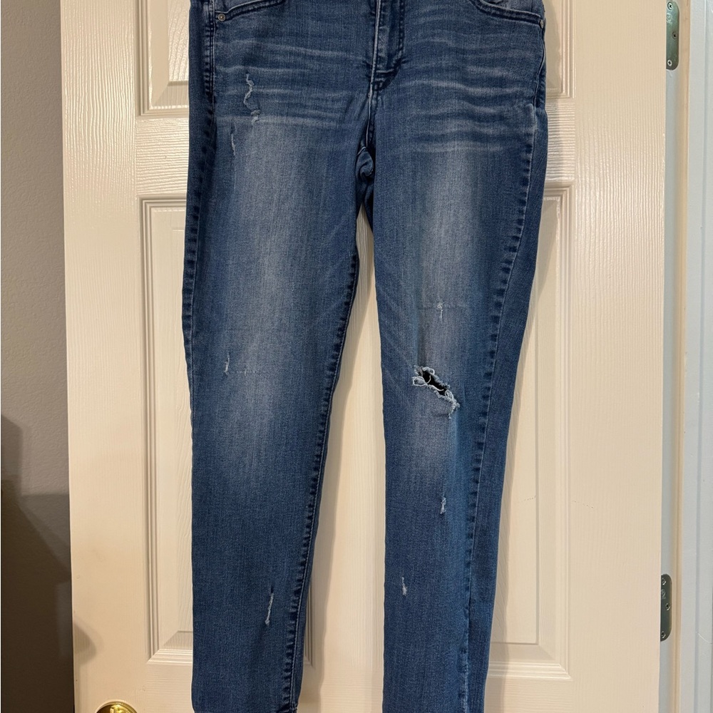 Democracy Blue Skinny Jeans with Distressing